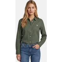 U.S. Polo Assn. Blusenshirt USBellaa Damen - Leinenbluse luftig mit Knopfleiste Leichtes Sommerhemd aus Leinenmix mit Kragen