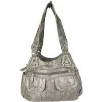 Taschen4life Schultertasche Damen Handtasche, Schultertasche AK22134, 2x Hauptfach, abnehmbarer Trageriemen, Innen- und Außenfächer