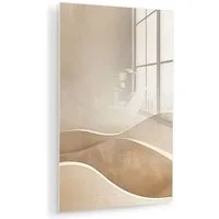 MuchoWow Acrylglasbild Beige - Natur - Abstrakt - Modern, Inkl. Aufhängung, Dekorative Bild für Küche & Wohnzimmer auf Glas, 20x30 cm