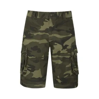 Mountain Warehouse Herren-Cargo-Shorts mit Camouflage-Muster (Khakigrün/Schwarz)
