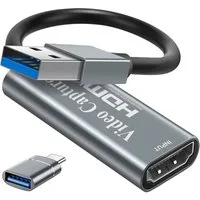 FELIXLEO Capture Card Papeaso 4K HDMI to USB Full HD 1080p V/G/S/OT silver Full HD-Webcam