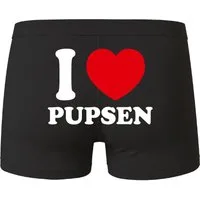 deinshirt Boxershorts Boxershorts I love Pupsen mit Motiv bedruckt