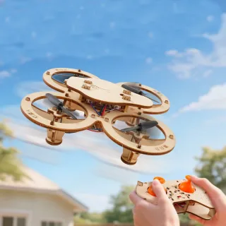 LKHRC DIY Wooden Building Blocks Flying Toys Assembled KIT Remote Control Aircraft Training RC Drone Quadcopter Air Pres
