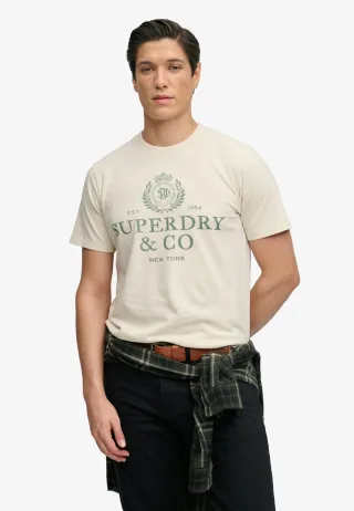 Superdry - 1954 Company T-Shirt in lockerer Passform birke - Gr. - S