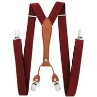axy Hosenträger Herren Hosenträger 4 Stabile Clips X-Form 2,5cm Breit verstellbar und elastisch 120cm Lang