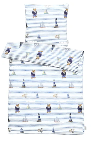 APELT Bettwäsche "Knut GOTS" 2 tlg. Bettwäsche-Set mit Reißverschluss, Baumwoll-Satin, Digitaldruck