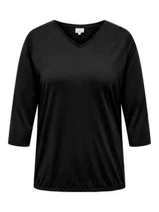 ONLY CARMAKOMA - CARCARLINNE V-NECK 3/4 TOP JRS BF Black - Gr. - 48