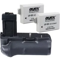 ayex Batteriegriff für Canon EOS 1000D 500D 450D wie BG-E5 inkl. 2x LP-E5 Akku