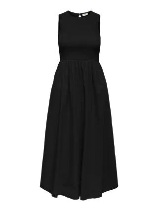 JDY - JDYDIEGO S/L SMOCK MIDI DRESS WVN NOOS Black - Gr. - XS