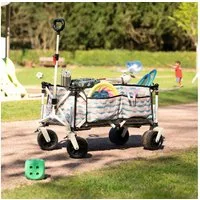 HOME DELUXE Bollerwagen JOLA - 99 x 55 x 57 cm, faltbar & Extra breite PU-Reifen, Kinder Bollerwagen