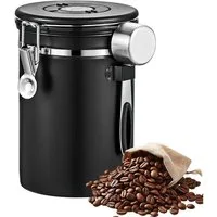 Refined Living Kaffeedose Vorratsdose luftdicht Edelstahl Kaffeebehälter 2800 ml mit Messlöffel, (mit Datumsmarkierung Aufbewahrungsdose Kaffeebohnen Aufbewahrung, 1-tlg), Bohnen Behälter Vorratsglas Aufbewahrungsdose mit Luftdichtem Deckel