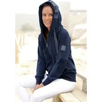 Elbsand Sweatjacke Kelda mit Logo-Stickerei an der Kapuze, bequeme Freizeitjacke mit Taschen