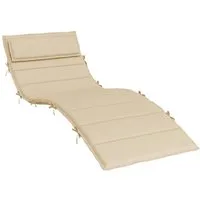 vidaXL Sitzauflage Sonnenliegen-Auflage Beige 180x60x4 cm Oxford-Gewebe, (1 St)