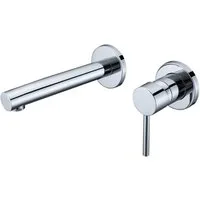 WISTUM Waschtischarmatur Wasserhahn wandmontage, Unterputz-Wasserhahn Chrom (Waschtischarmatur wasserhahn unterputz, Verdecktes Badezimmer Mischbatterie) Unterputzhahn Messing, Unterputz Wasserhahn