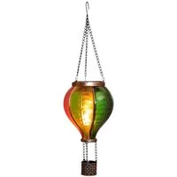 Coen Bakker LED Solarleuchte Hot Air Balloon, LED, amberfarben, Hängeleuchte Heißluftballon bunt 12 LED 11x20cm