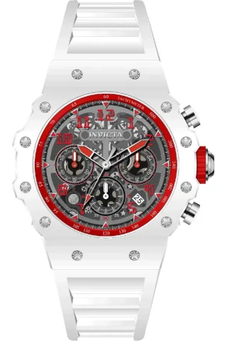 Invicta Racing 69660 Herrenuhr - Quarzwerk - Acryl mit silbernem Zifferblatt - 43 mm