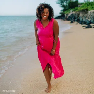 Maxi Strandkleid, Damen,  Pink, Baumwolle Modal, by Lands' End