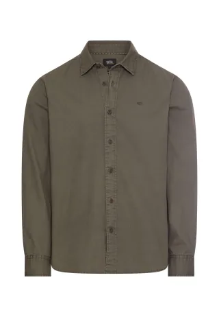 camel active - Baumwollhemd mit Kent-Kragen olive brown - Gr. - L