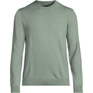 Merino-Pullover mit Rundhals für Herren, Herren, size: regular, Schwarz, Wolle, by Lands' End