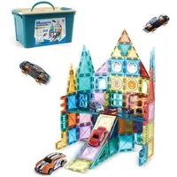 Esun Magnetische Bausteine, 108 Teile Starker Magnet Spielzeug Kinder Magnetspielbausteine, (Set, 108 St., Komplettset), Farbenfrohe Magnetbausteine für Kinder ab 3 Jahre