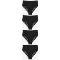 Next High-Waist-Slip Hochbund-Spitzenslips 4er-Pack, hoher Beinschnitt (4-St)