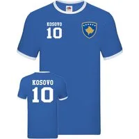 Blondie & Brownie T-Shirt Herren Shirt Kosovo Sport Trikot Fußball Meister EM Euro Kontrastnaht