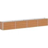 vidaXL Hochbeet Hochbeet Hellbraun 320 x 40 x 45 cm Verzinkter Stahl (1 St)