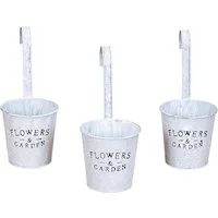 Levandeo® Kräutertopf, 3er Set Hängender Blumentopf Metall Pflanztopf Vintage Shabby Chic