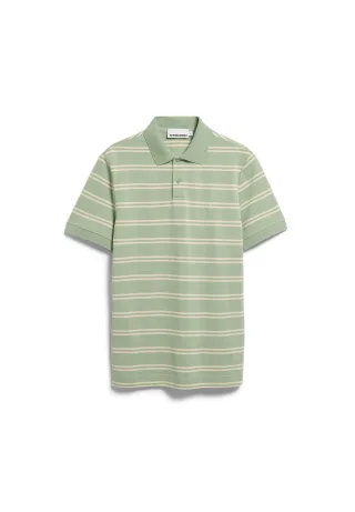 Armedangels - STRIPED POLO T-SHIRT foam-oatmilk - Gr. - M