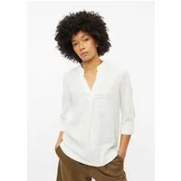 s.Oliver Kurzarmbluse Bluse Leinenmix-Bluse mit Turn-up
