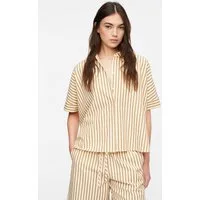 comma Kurzarmbluse Bluse Strukturierte Streifenbluse im Oversize Fit