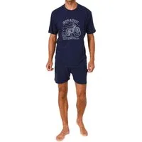 Normann Pyjama Normann Herren kurzarm Schlafanzug Shorty Pyjama mit Frontprint