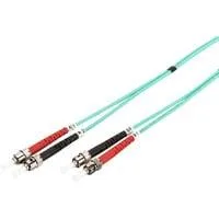 LWL Patchkabel, Duplex, ST > ST Stecker, Multimode OM3 türkis, 3 Meter