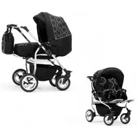 BabyMerc Zwillingswagen Duo 2 in 1 inkl. Sportsitze und umfangreichen Zubehör in 20 Farben