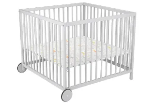 Babyworld Laufgitter mit Rollen Louis 92 x 92 cm grau