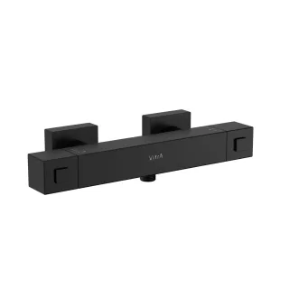 VitrA Base Square Thermostat-Brausearmatur Aufputzmontage Schwarz Matt,A4730136EXP A4730136EXP