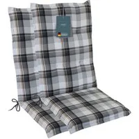 LILENO HOME Hochlehnerauflage Gartenstuhl Auflage, bequeme Sitzauflage für Gartenmöbel, Stuhlkissen, (2 St., 2er Set), Polsterauflage Karo Grau, Sitzpolster für Klappstühle