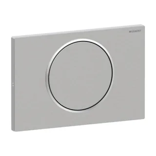 Geberit Betätigungsplatte Sigma 10 Round 115787SN5 Platte/Taste Edelstahl gebürstet, Ring poliert, für Spül-Stopp-Spülung, verschraubbar