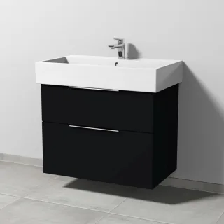 Sanipa 3way Waschtischunterbau zu Duravit Vero Air Waschtisch mit 2 Auszügen, Schwarz-Matt UF43408