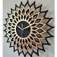 ORNAMENTI Wanduhr Sunburst, Grosse, modern, geometrisch, holz, hingucker Wanduhr (Sonne Wanduhr, ohne Ticken, Wanddeko, Holzdeko, 3 Größen 40, 50, 60 cm)