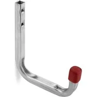 SO-TECH® Wandhaken Garagen-Haken Allzweckhaken Gerätehalter, 140 x 115 mm, (1-St), Metall verzinkt, belastbar bis 30 kg, mit roter Kappe