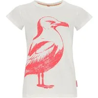 salzhaut T-Shirt Abbeldwatsch Damen T-Shirt Abbeldwatsch mit Möwen-Print - Kurzarm-Shirt Baumwolle