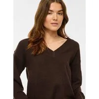 Vila Strickpullover VILIGA L/S REV V-NECK KNIT TOP - NOOS Materialmix, regular fit