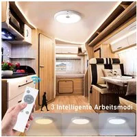 WILGOON Deckenleuchte LED Deckenleuchte mit Bewegungsmelder Magnetische runde Deckenlampe, 3 Modi + 3 Farbtemperaturen, LED fest integriert, Kaltweiß, Warmweiß, Neutralweiß, Rund LED Deckenleuchte Dimmbar Akku für Balkon Flur Garage Treppe Gang