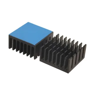 20×20×10mm Aluminum Heatsink with Adhesive Backing, Peel-and-Stick, High Thermal Conductivity, CNC Machinable, for Elect