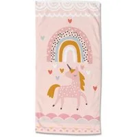 good morning Strandtuch Unilove, Microfaser (1-St), 100% Mikrofaser, 75x150, Schnelltrocknend, Kind Mädchen, Einhorn, Rosa