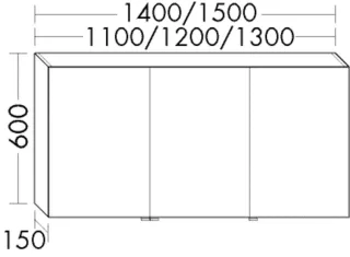 Burgbad Spiegelschrank Sys30 PG3 Diago 600x1100x160 Dunkelgrau Matt, SPJG110LF3357 SPJG110LF3357