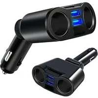 RACEL Zigarettenanzünder-Verteiler 2‑Fach Kfz Verteiler Zigarettenanzünder mit USB 12V 24V (1-St), Vielseitig, leistungsstark