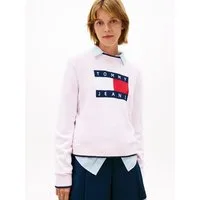Tommy Jeans Strickpullover TJW TIPPING FLAG SWEATER EXT mit Logo-Intarsie, Relaxed Fit