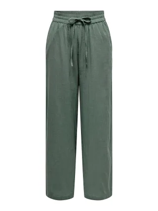 ONLY - ONLTIZANA COTTON LOOSE PANTS WVN NOOS Balsam Green - Gr. - S